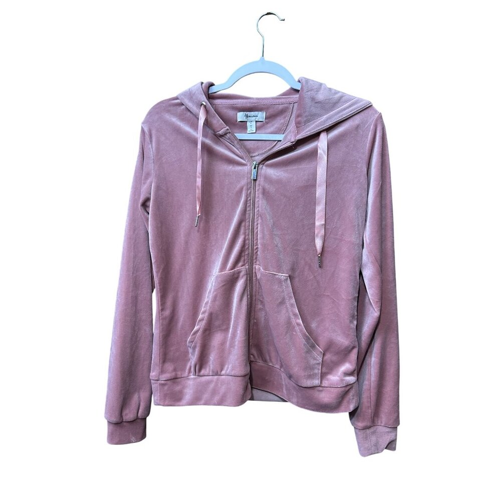 Velvet MessBebe Womens Zip-Up Hoodie Jacket With Pockets In Pink